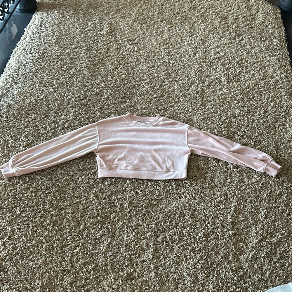 H&M Pink Velvet Cropped Top